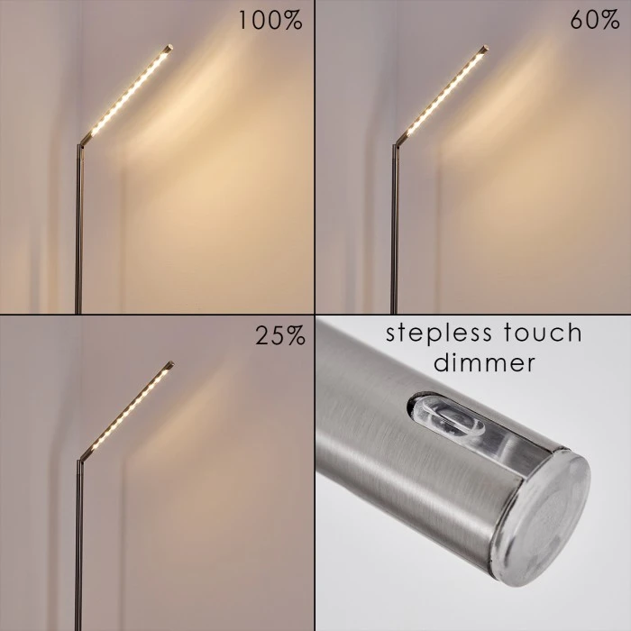 Hofstein Deje Stehleuchte LED Nickel-Matt, 1-flammig 7 Hofstein Deje Stehleuchte LED Nickel-Matt, 1-flammig – Bild 7