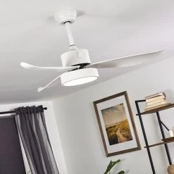 Hofstein Doha Deckenventilator LED Weiß, 1-flammig, Fernbedienung -Bürolampen Verkäufe doha deckenventilator h3372746 11