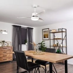 Hofstein Doha Deckenventilator LED Weiß, 1-flammig, Fernbedienung -Bürolampen Verkäufe doha deckenventilator h3372746 6