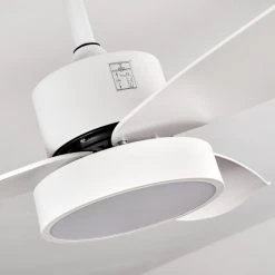 Hofstein Doha Deckenventilator LED Weiß, 1-flammig, Fernbedienung -Bürolampen Verkäufe doha deckenventilator h3372746 7
