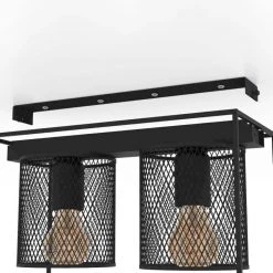 Eglo Leuchten Eglo CATTERICK Deckenleuchte Schwarz, 2-flammig -Bürolampen Verkäufe eglo catterick deckenleuchte 43772 2