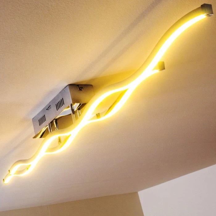 Paul Neuhaus Leuchten EMMA Deckenleuchte LED Edelstahl, 2-flammig 1 Paul Neuhaus Leuchten EMMA Deckenleuchte LED Edelstahl, 2-flammig