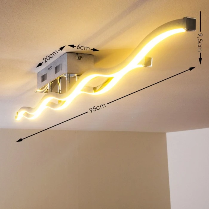 Paul Neuhaus Leuchten EMMA Deckenleuchte LED Edelstahl, 2-flammig 2 Paul Neuhaus Leuchten EMMA Deckenleuchte LED Edelstahl, 2-flammig – Bild 2