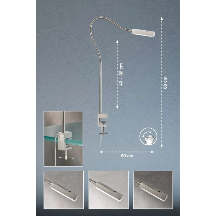 Honsel Leuchten Fischer & Honsel Raik Klemmleuchte LED Nickel-Matt, 1-flammig, Bewegungsmelder 7 Honsel Leuchten Fischer & Honsel Raik Klemmleuchte LED Nickel-Matt, 1-flammig, Bewegungsmelder – Bild 7