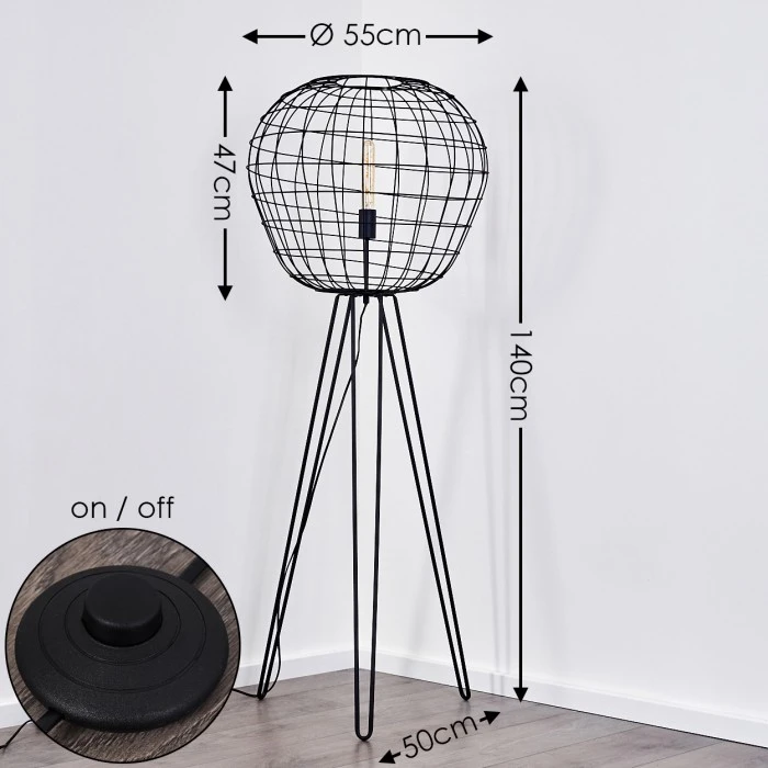 Hofstein Flambeau Stehleuchte Schwarz, 1-flammig 2 Hofstein Flambeau Stehleuchte Schwarz, 1-flammig – Bild 2