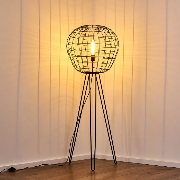 Hofstein Flambeau Stehleuchte Schwarz, 1-flammig 4 Hofstein Flambeau Stehleuchte Schwarz, 1-flammig – Bild 4