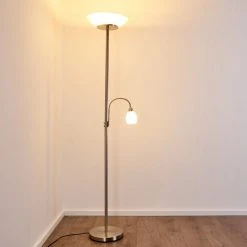 Hofstein Gismaro Stehleuchte Nickel-Matt, 3-flammig 34 Hofstein Gismaro Stehleuchte Nickel-Matt, 3-flammig -Bürolampen Verkäufe gismaro stehleuchte h3358054 15