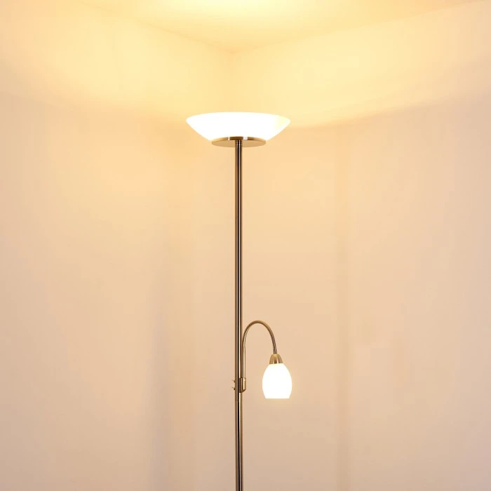 Hofstein Gismaro Stehleuchte Nickel-Matt, 3-flammig 3 Hofstein Gismaro Stehleuchte Nickel-Matt, 3-flammig – Bild 3