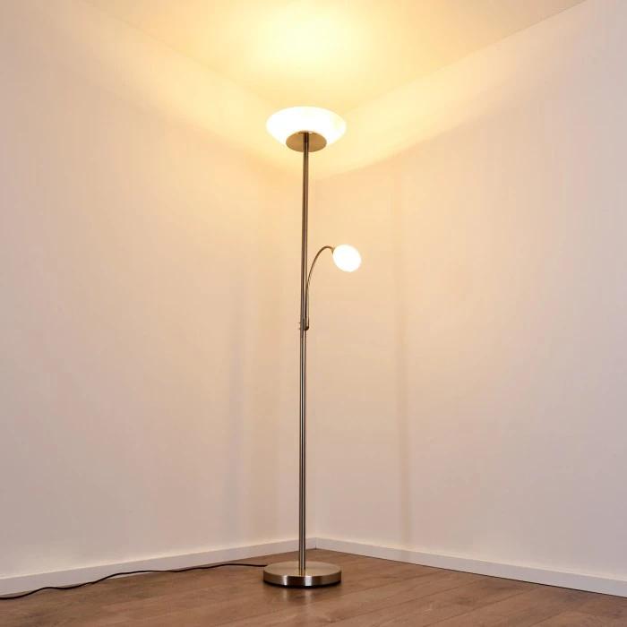 Hofstein Gismaro Stehleuchte Nickel-Matt, 3-flammig 10 Hofstein Gismaro Stehleuchte Nickel-Matt, 3-flammig – Bild 10