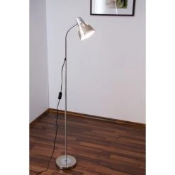 Globo Ego Stehleuchte Nickel-Matt, Chrom, 1-flammig -Bürolampen Verkäufe globo ego stehleuchte 24778 6