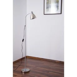 Globo Ego Stehleuchte Nickel-Matt, Chrom, 1-flammig -Bürolampen Verkäufe globo ego stehleuchte 24778 7