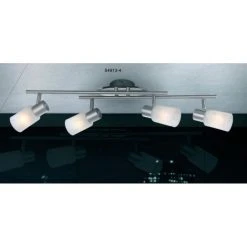 Globo KATI Strahler Nickel-Matt, Chrom, Edelstahl, Wei&szlig;, 4-flammig