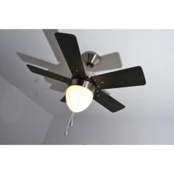 Globo MARVA Ventilator Nickel-Matt, Grau, Edelstahl, Wei&szlig;, 1-flammig