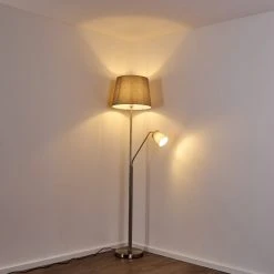 Hofstein Gunstock Stehleuchte Nickel-Matt, 2-flammig -Bürolampen Verkäufe gunstock stehleuchte h3354254 6