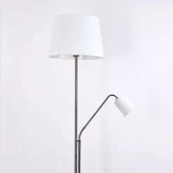 Hofstein Gunstock Stehleuchte Nickel gl&auml;nzend, 2-flammig -Bürolampen Verkäufe gunstock stehleuchte h3354278 15