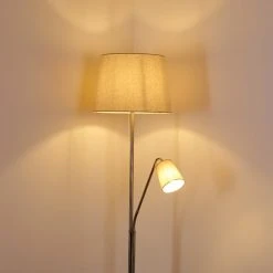 Hofstein Gunstock Stehleuchte Nickel gl&auml;nzend, 2-flammig -Bürolampen Verkäufe gunstock stehleuchte h3354292 11