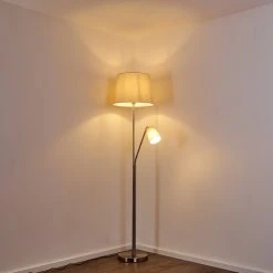 Hofstein Gunstock Stehleuchte Nickel gl&auml;nzend, 2-flammig -Bürolampen Verkäufe gunstock stehleuchte h3354292 6