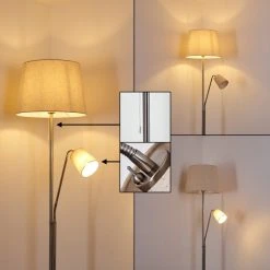 Hofstein Gunstock Stehleuchte Nickel gl&auml;nzend, 2-flammig -Bürolampen Verkäufe gunstock stehleuchte h3354292 7