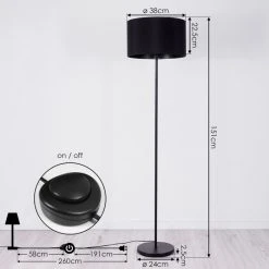 Hofstein Huarate Stehleuchte Schwarz, 1-flammig -Bürolampen Verkäufe huarate stehleuchte h3415313 3