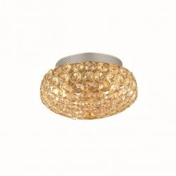 Ideallux Ideal Lux KING Deckenleuchte Gold, Kristalloptik, 3-flammig