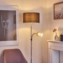 Hofstein Jobsbo Stehleuchte Nickel-Matt, 2-flammig -Bürolampen Verkäufe jobsbo stehleuchte h3420997 10