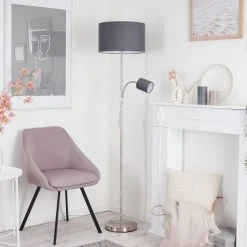 Hofstein Jobsbo Stehleuchte Nickel-Matt, 2-flammig -Bürolampen Verkäufe jobsbo stehleuchte h3420997 11