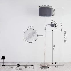 Hofstein Jobsbo Stehleuchte Nickel-Matt, 2-flammig -Bürolampen Verkäufe jobsbo stehleuchte h3420997 3