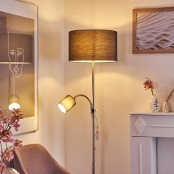 Hofstein Jobsbo Stehleuchte Nickel-Matt, 2-flammig -Bürolampen Verkäufe jobsbo stehleuchte h3420997 6