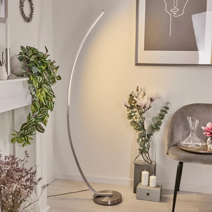 Hofstein Kimbolton Bogenlampe LED Nickel-Matt, 1-flammig 11 Hofstein Kimbolton Bogenlampe LED Nickel-Matt, 1-flammig – Bild 11