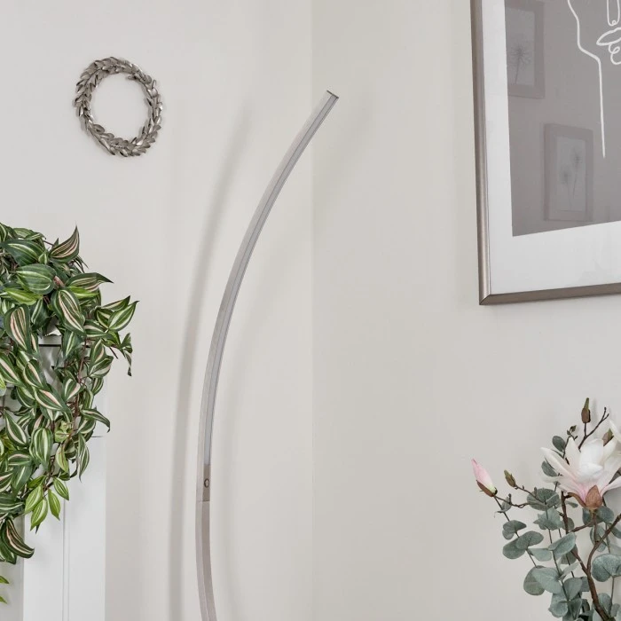 Hofstein Kimbolton Bogenlampe LED Nickel-Matt, 1-flammig 12 Hofstein Kimbolton Bogenlampe LED Nickel-Matt, 1-flammig – Bild 12