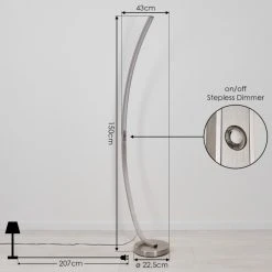 Hofstein Kimbolton Bogenlampe LED Nickel-Matt, 1-flammig 15 Hofstein Kimbolton Bogenlampe LED Nickel-Matt, 1-flammig -Bürolampen Verkäufe kimbolton bogenlampe h3266298 do4 3