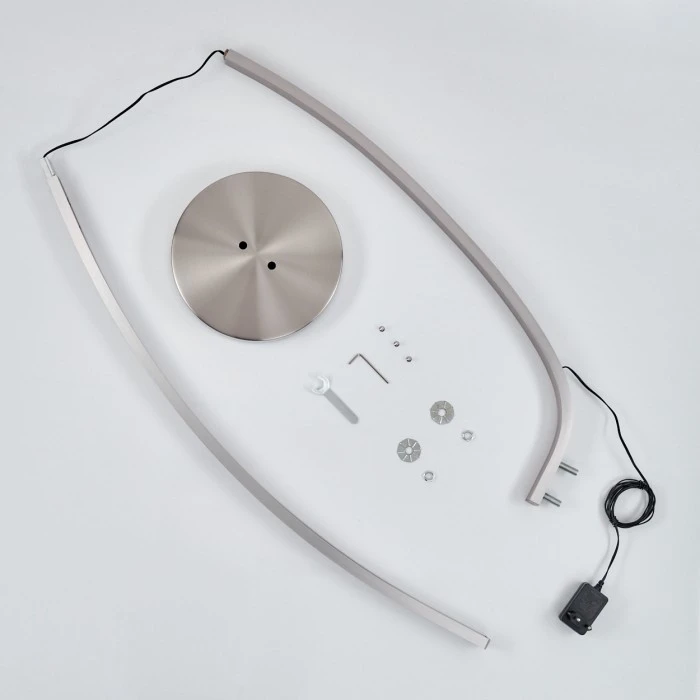 Hofstein Kimbolton Bogenlampe LED Nickel-Matt, 1-flammig 5 Hofstein Kimbolton Bogenlampe LED Nickel-Matt, 1-flammig – Bild 5