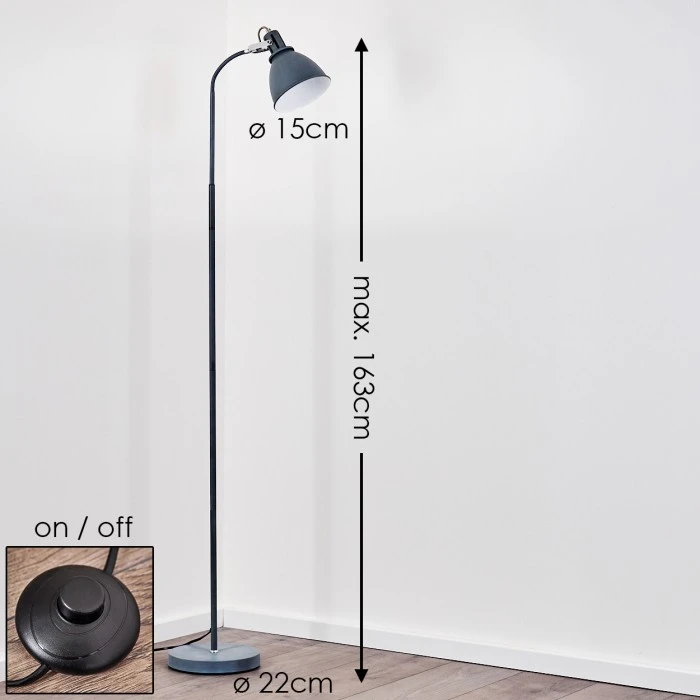 Hofstein Koppom Stehleuchte Blau, 1-flammig 2 Hofstein Koppom Stehleuchte Blau, 1-flammig – Bild 2