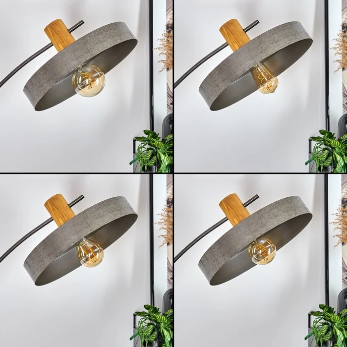 Hofstein Lakewood Stehleuchte Nickel-Matt, Dunkelbraun, 1-flammig 2 Hofstein Lakewood Stehleuchte Nickel-Matt, Dunkelbraun, 1-flammig – Bild 2