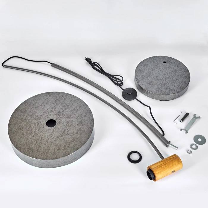 Hofstein Lakewood Stehleuchte Nickel-Matt, Dunkelbraun, 1-flammig 5 Hofstein Lakewood Stehleuchte Nickel-Matt, Dunkelbraun, 1-flammig – Bild 5