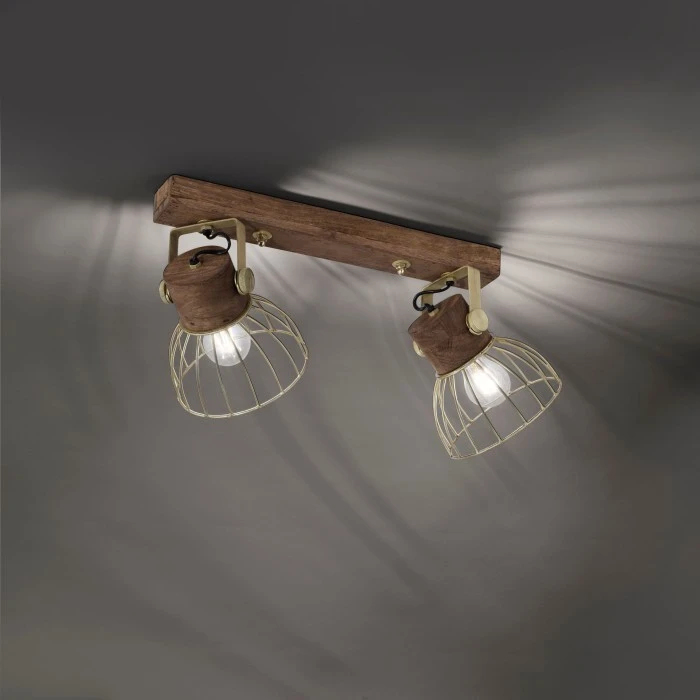 Leuchten Direkt ALAMI Deckenleuchte Holz dunkel, 2-flammig 8 Leuchten Direkt ALAMI Deckenleuchte Holz dunkel, 2-flammig – Bild 8