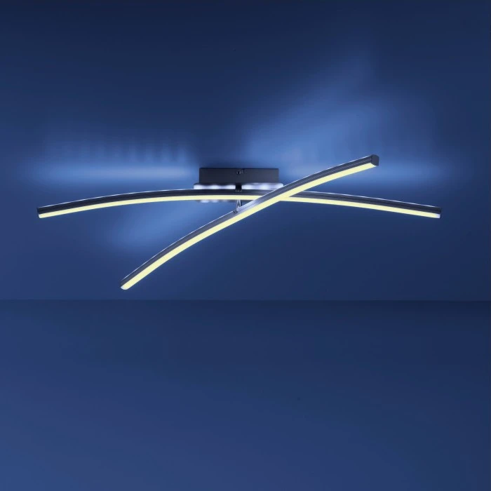 Leuchten Direkt ALINA Deckenleuchte LED Stahl gebürstet, 2-flammig, Fernbedienung, Farbwechsler 11 Leuchten Direkt ALINA Deckenleuchte LED Stahl gebürstet, 2-flammig, Fernbedienung, Farbwechsler – Bild 11