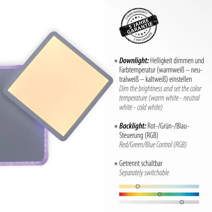 Leuchten Direkt ARENDA Deckenleuchte LED Weiß, 1-flammig, Fernbedienung, Farbwechsler 2 Leuchten Direkt ARENDA Deckenleuchte LED Weiß, 1-flammig, Fernbedienung, Farbwechsler – Bild 2