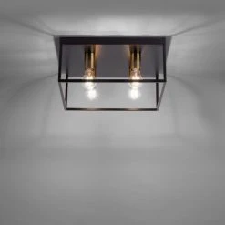 Leuchten Direkt FABIO Deckenleuchte Messing, Schwarz, 4-flammig -Bürolampen Verkäufe leuchten direkt fabio deckenleuchte 15817 60 2