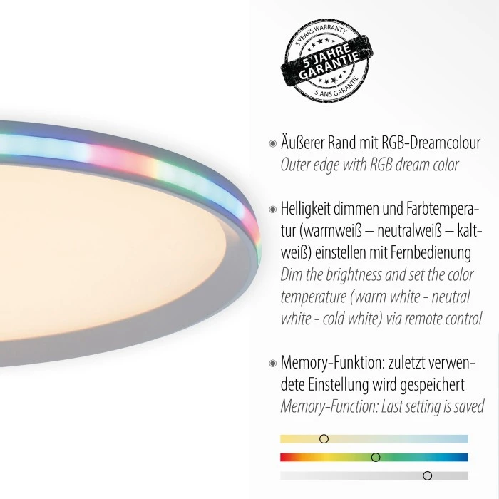 Leuchten Direkt GALACTICA Deckenleuchte LED Weiß, 1-flammig, Fernbedienung, Farbwechsler 2 Leuchten Direkt GALACTICA Deckenleuchte LED Weiß, 1-flammig, Fernbedienung, Farbwechsler – Bild 2