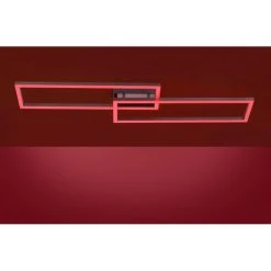 Leuchten Direkt Ls-MAXI Deckenleuchte LED Edelstahl, 1-flammig, Fernbedienung, Farbwechsler -Bürolampen Verkäufe leuchten direkt ls maxi deckenleuchte 16430 55 8