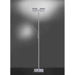 Leuchten Direkt Ls-RUBEN Stehleuchte LED Stahl geb&uuml;rstet, 2-flammig, Fernbedienung, Farbwechsler -Bürolampen Verkäufe leuchten direkt ls ruben stehleuchte 11925 55 5