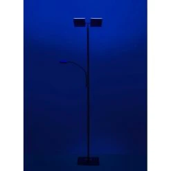 Leuchten Direkt Ls-RUBEN Stehleuchte LED Stahl geb&uuml;rstet, 2-flammig, Fernbedienung, Farbwechsler -Bürolampen Verkäufe leuchten direkt ls ruben stehleuchte 11925 55 7