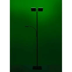 Leuchten Direkt Ls-RUBEN Stehleuchte LED Stahl geb&uuml;rstet, 2-flammig, Fernbedienung, Farbwechsler -Bürolampen Verkäufe leuchten direkt ls ruben stehleuchte 11925 55 8