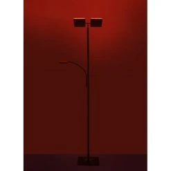 Leuchten Direkt Ls-RUBEN Stehleuchte LED Stahl geb&uuml;rstet, 2-flammig, Fernbedienung, Farbwechsler -Bürolampen Verkäufe leuchten direkt ls ruben stehleuchte 11925 55 9