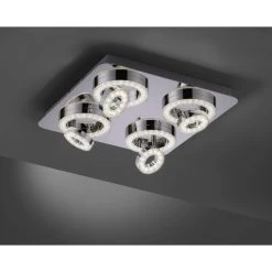 Leuchten Direkt Ls-TIM Deckenleuchte LED Chrom, 4-flammig, Fernbedienung, Farbwechsler -Bürolampen Verkäufe leuchten direkt ls tim deckenleuchte 14662 17 7