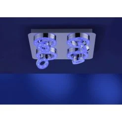 Leuchten Direkt Ls-TIM Deckenleuchte LED Chrom, 4-flammig, Fernbedienung, Farbwechsler -Bürolampen Verkäufe leuchten direkt ls tim deckenleuchte 14662 17 9