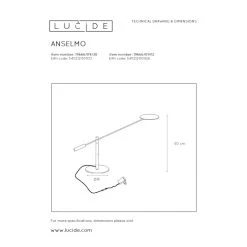 Lucide ANSELMO Schreibtischlampe LED Schwarz, 1-flammig 17 Lucide ANSELMO Schreibtischlampe LED Schwarz, 1-flammig -Bürolampen Verkäufe lucide anselmo schreibtischlampe 19666 09 30 8