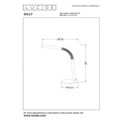 Lucide GILLY Schreibtischleuchte LED Schwarz, 1-flammig -Bürolampen Verkäufe lucide gilly schreibtischleuchte 36612 04 30 7