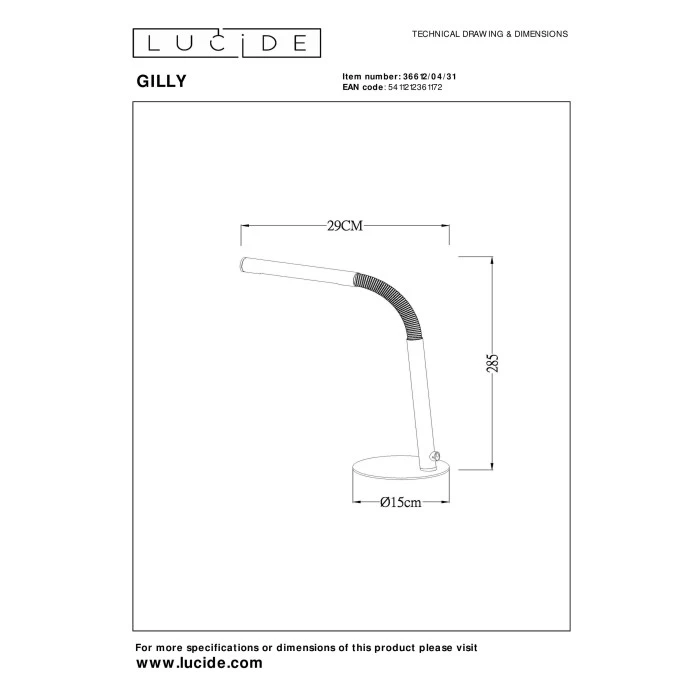 Lucide GILLY Schreibtischleuchte LED Weiß, 1-flammig 5 Lucide GILLY Schreibtischleuchte LED Weiß, 1-flammig – Bild 5